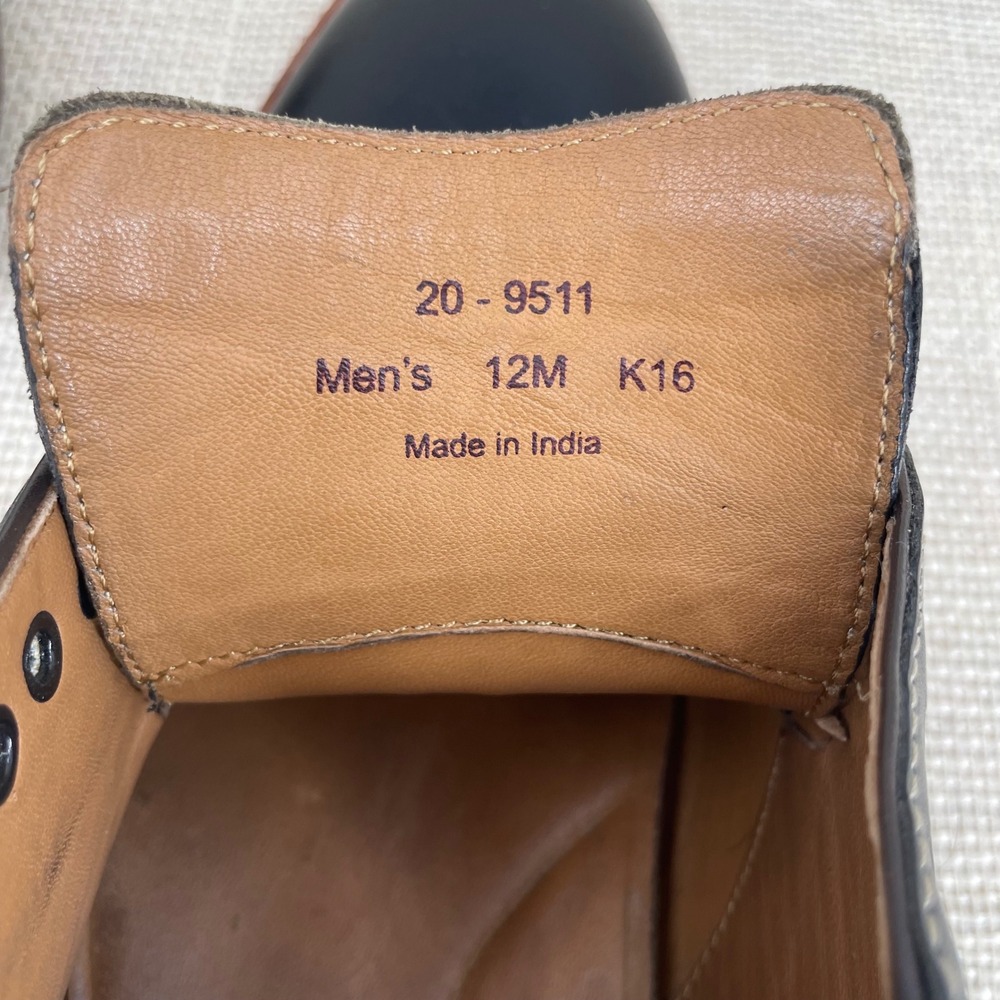 Johnston & Murphy Navy Sheepskin‎ Leather Cap Toe Oxford Shoes Mens 12M 20-9511 - Picture 4 of 10